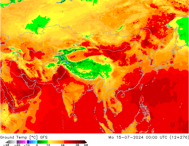 Bodemtemperatuur GFS ma 15.07.2024 00 UTC