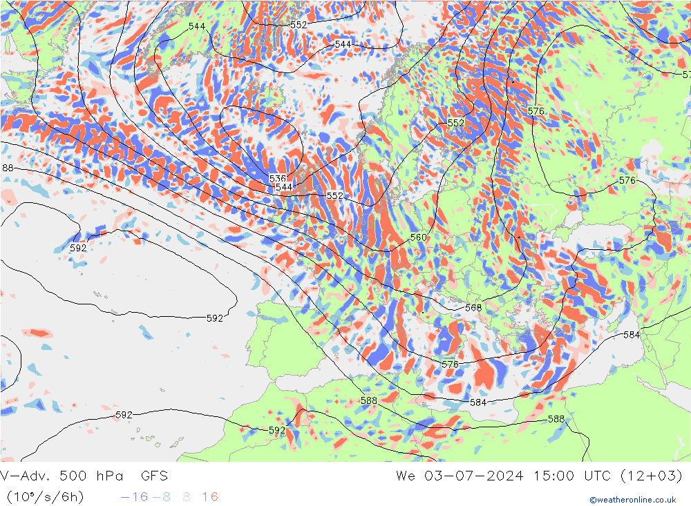 V-Adv. 500 hPa GFS wo 03.07.2024 15 UTC