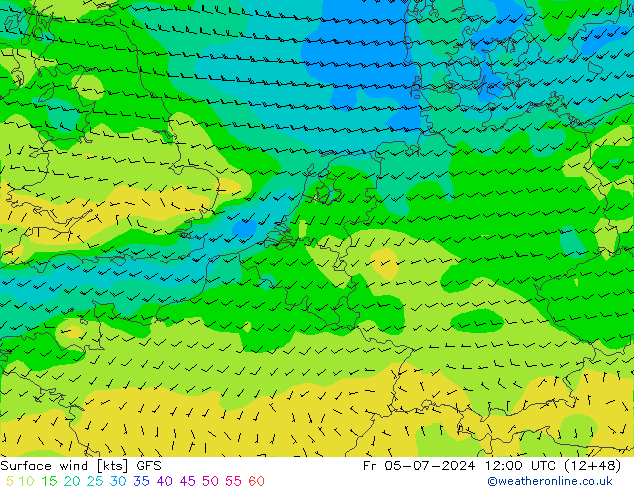 风 10 米 GFS 星期五 05.07.2024 12 UTC