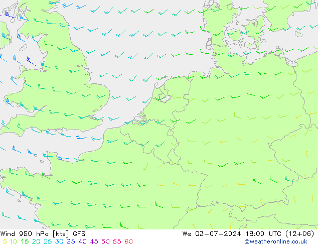 Prec 6h/Wind 10m/950 GFS 星期三 03.07.2024 18 UTC