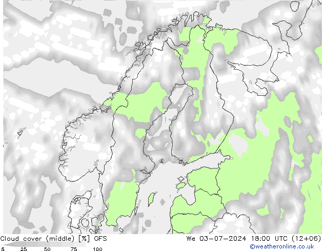 Bewolking (Hoog,Middelb.,Laag) GFS wo 03.07.2024 18 UTC