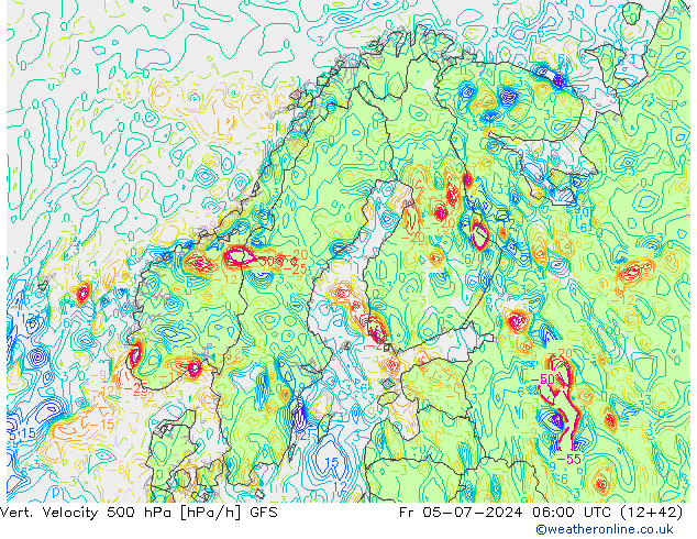 Vert. snelheid 500 hPa GFS vr 05.07.2024 06 UTC
