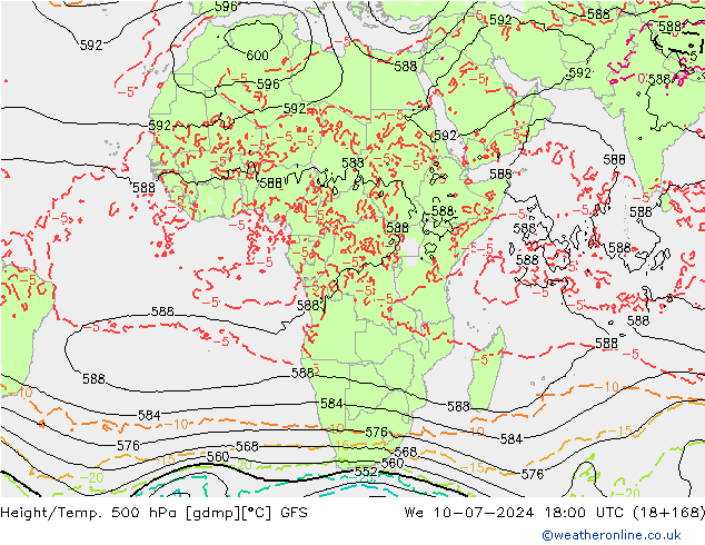 Z500/Regen(+SLP)/Z850 GFS wo 10.07.2024 18 UTC