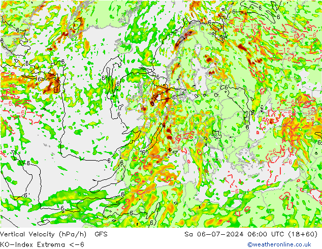 Convection-Index GFS 星期六 06.07.2024 06 UTC