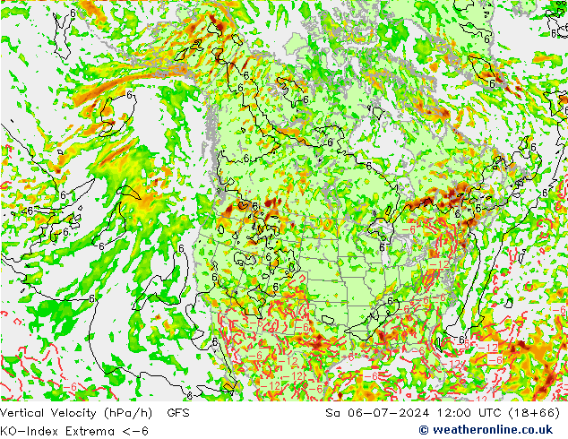 Convectie-Index GFS za 06.07.2024 12 UTC