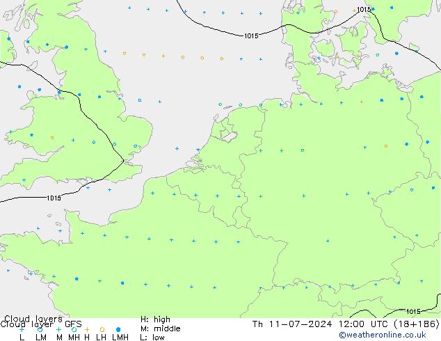 Wolkenlagen GFS do 11.07.2024 12 UTC