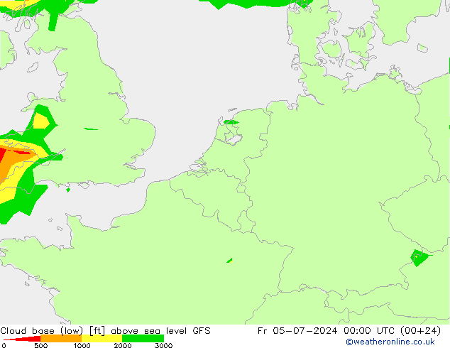 Wolkenbasis (Laag) GFS vr 05.07.2024 00 UTC
