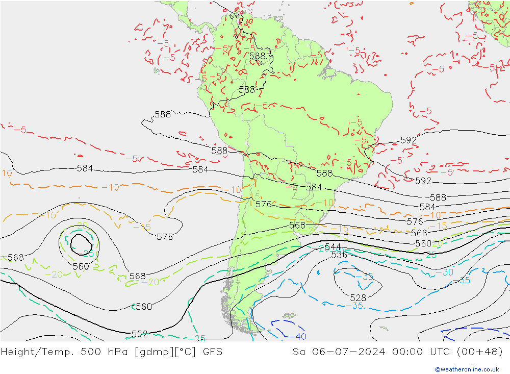 Z500/Regen(+SLP)/Z850 GFS za 06.07.2024 00 UTC
