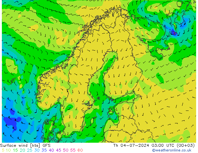 Wind 10 m GFS do 04.07.2024 03 UTC