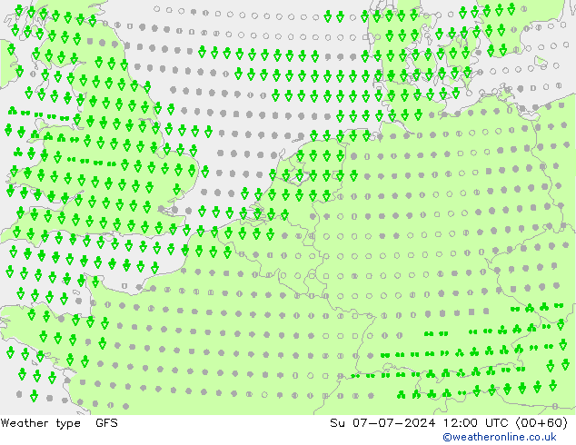 降水类型 GFS 星期日 07.07.2024 12 UTC