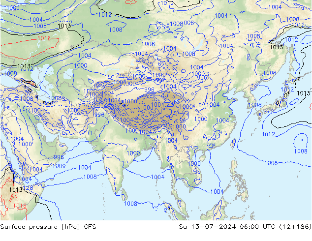 Luchtdruk (Grond) GFS za 13.07.2024 06 UTC