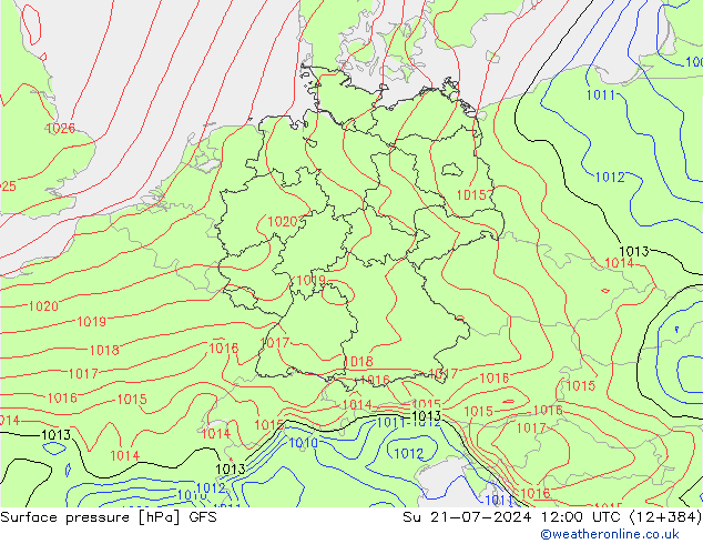 地面气压 GFS 星期日 21.07.2024 12 UTC