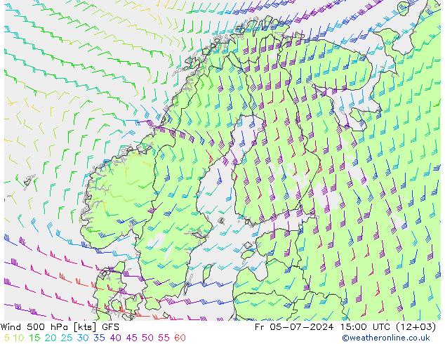 风 500 hPa GFS 星期五 05.07.2024 15 UTC