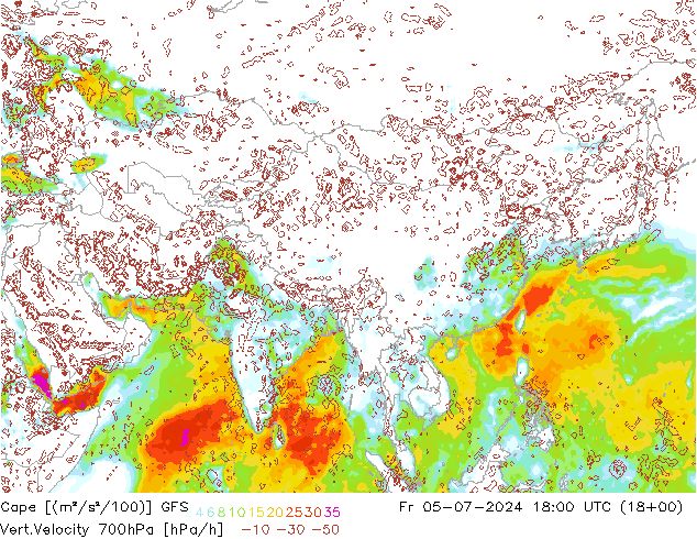 Cape GFS vr 05.07.2024 18 UTC