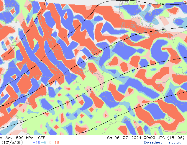 V-Adv. 500 hPa GFS za 06.07.2024 00 UTC