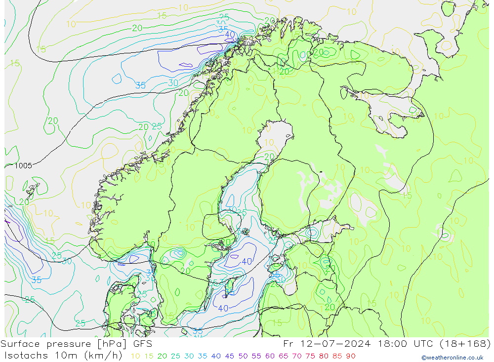 Isotachen (km/h) GFS vr 12.07.2024 18 UTC