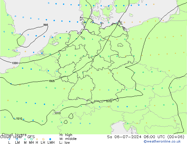 Wolkenlagen GFS za 06.07.2024 06 UTC