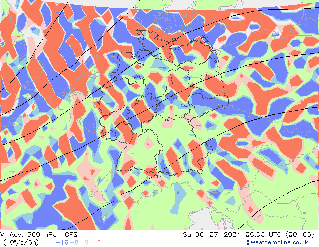 V-Adv. 500 hPa GFS za 06.07.2024 06 UTC