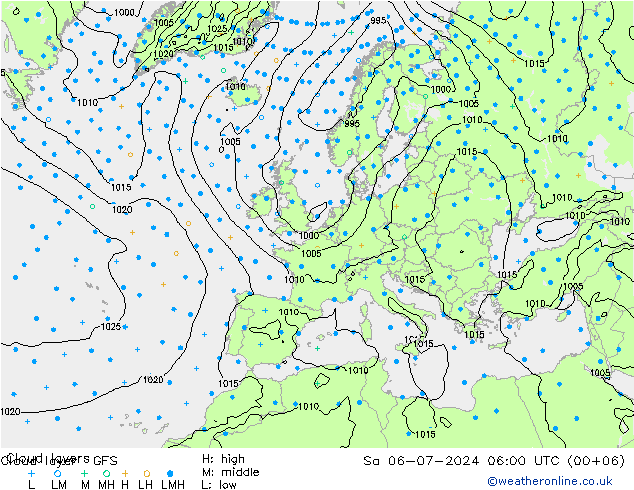 Wolkenlagen GFS za 06.07.2024 06 UTC