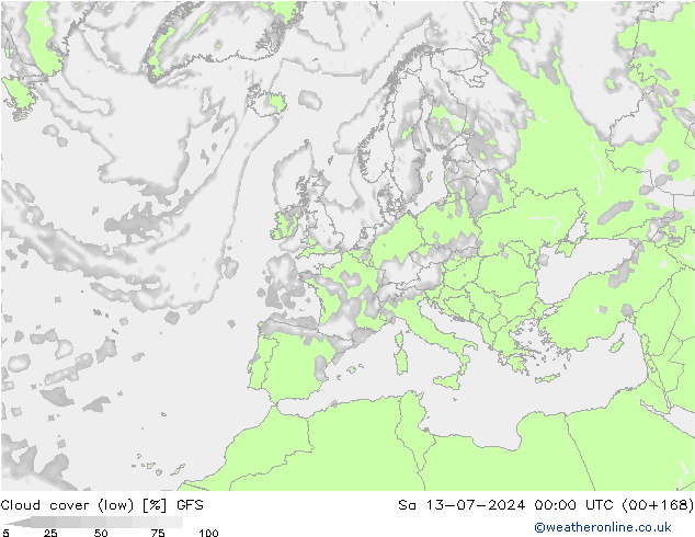 云 (低) GFS 星期六 13.07.2024 00 UTC