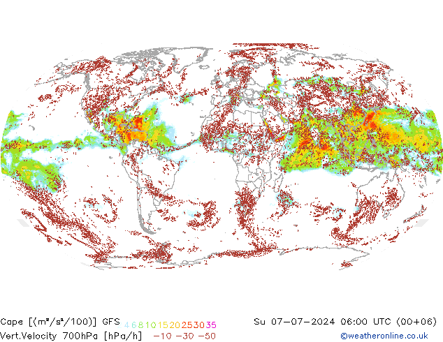 Cape GFS 星期日 07.07.2024 06 UTC