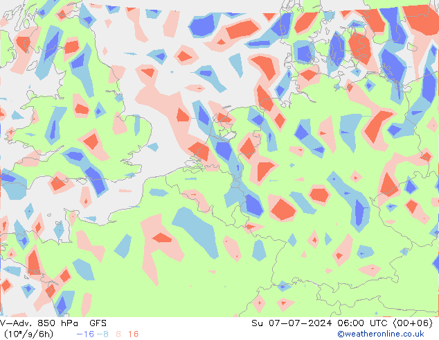 V-Adv. 850 hPa GFS zo 07.07.2024 06 UTC