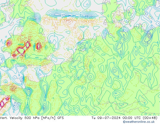 Vert. snelheid 500 hPa GFS di 09.07.2024 00 UTC