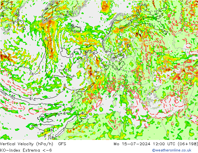 Convectie-Index GFS ma 15.07.2024 12 UTC