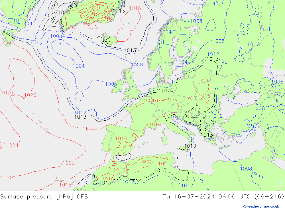 GFS: di 16.07.2024 06 UTC