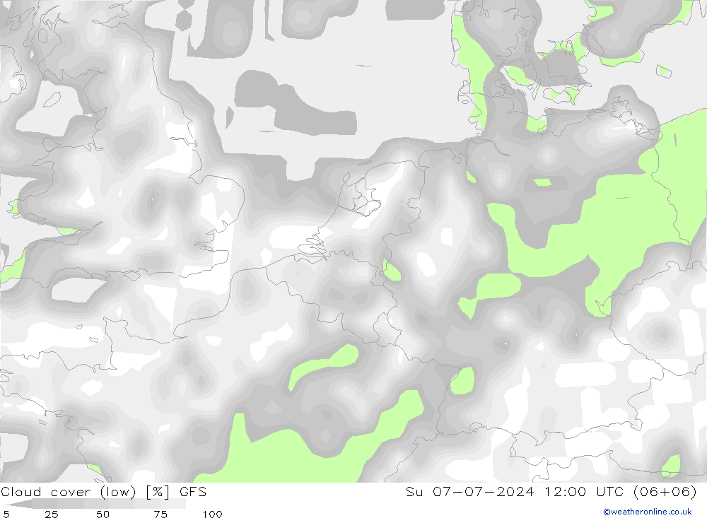 云 (中,中,低) GFS 星期日 07.07.2024 12 UTC