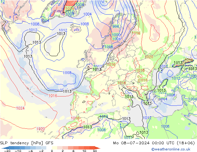 变压 GFS 星期一 08.07.2024 00 UTC