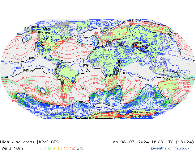 Windvelden GFS ma 08.07.2024 18 UTC