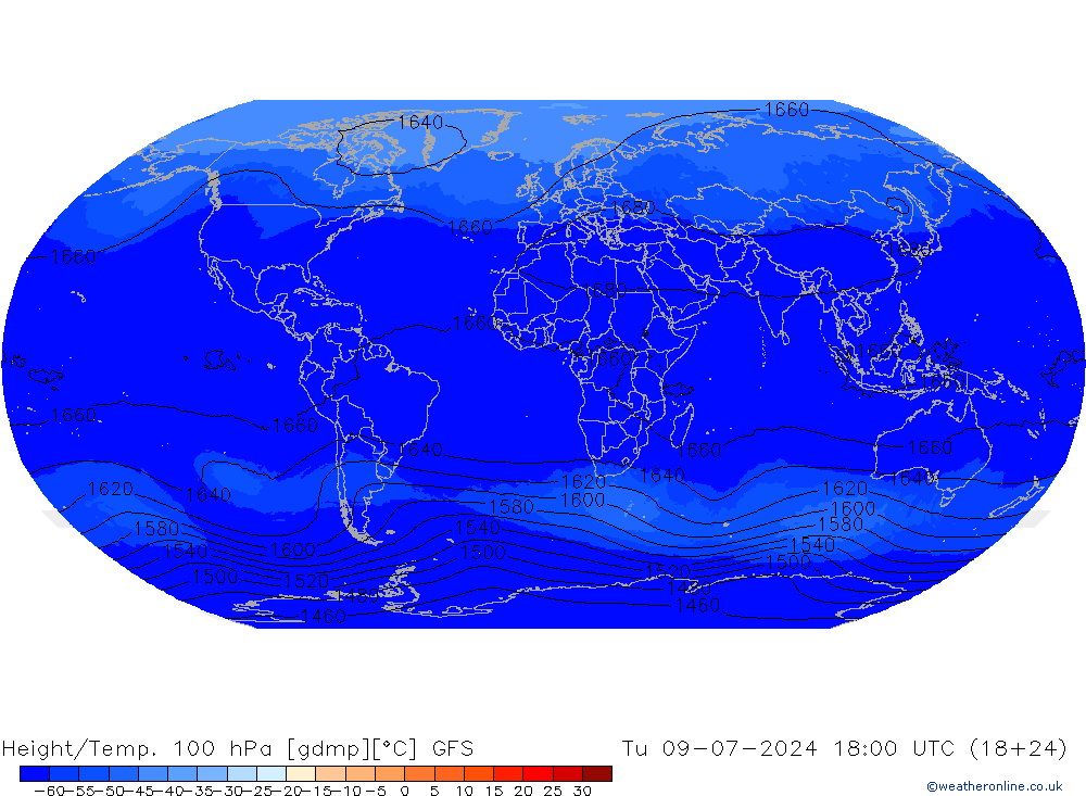 Hoogte/Temp. 100 hPa GFS di 09.07.2024 18 UTC
