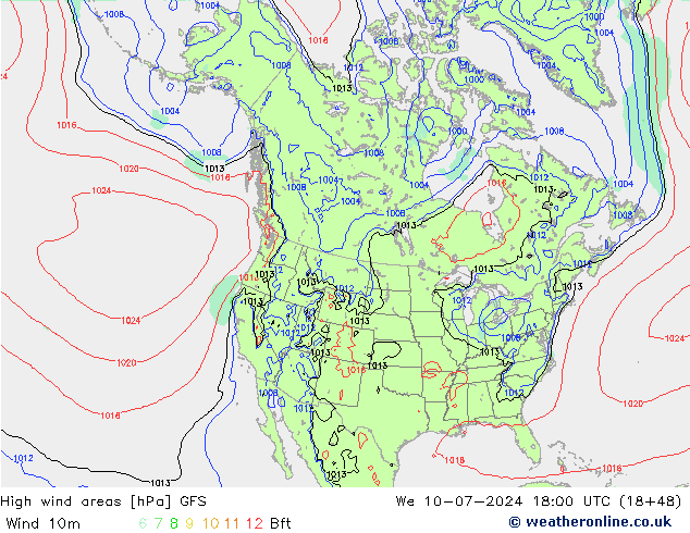 Windvelden GFS wo 10.07.2024 18 UTC
