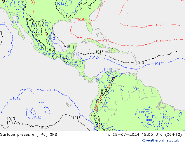 Luchtdruk (Grond) GFS di 09.07.2024 18 UTC