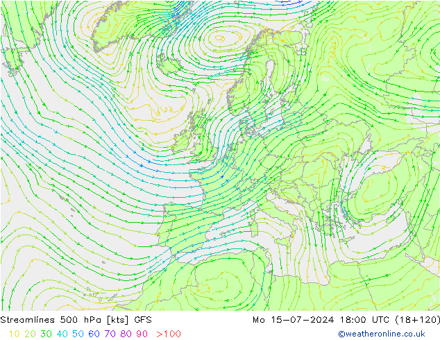 风 500 hPa GFS 星期一 15.07.2024 18 UTC