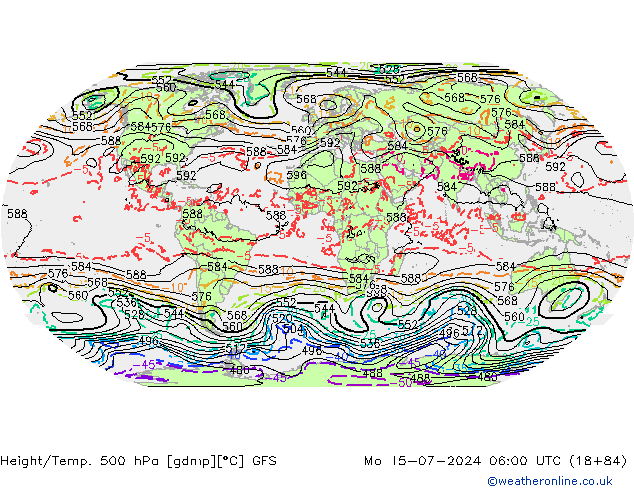Z500/Rain (+SLP)/Z850 GFS 星期一 15.07.2024 06 UTC