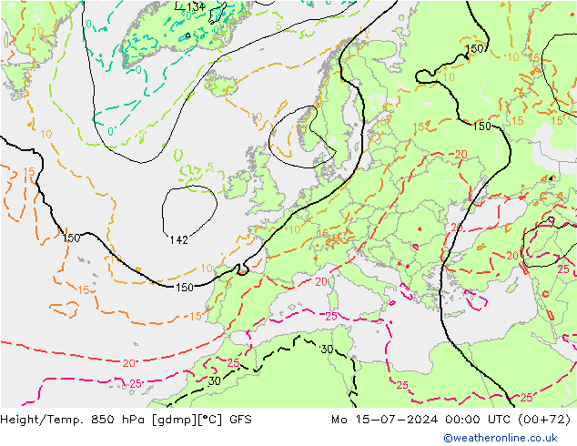 Z500/Rain (+SLP)/Z850 GFS Mo 15.07.2024 00 UTC