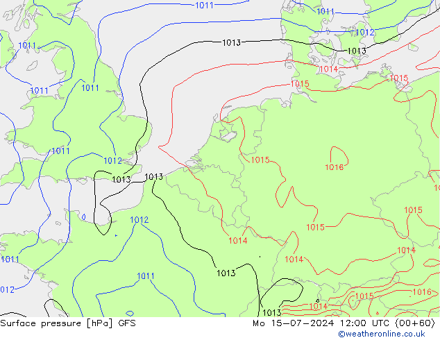 地面气压 GFS 星期一 15.07.2024 12 UTC