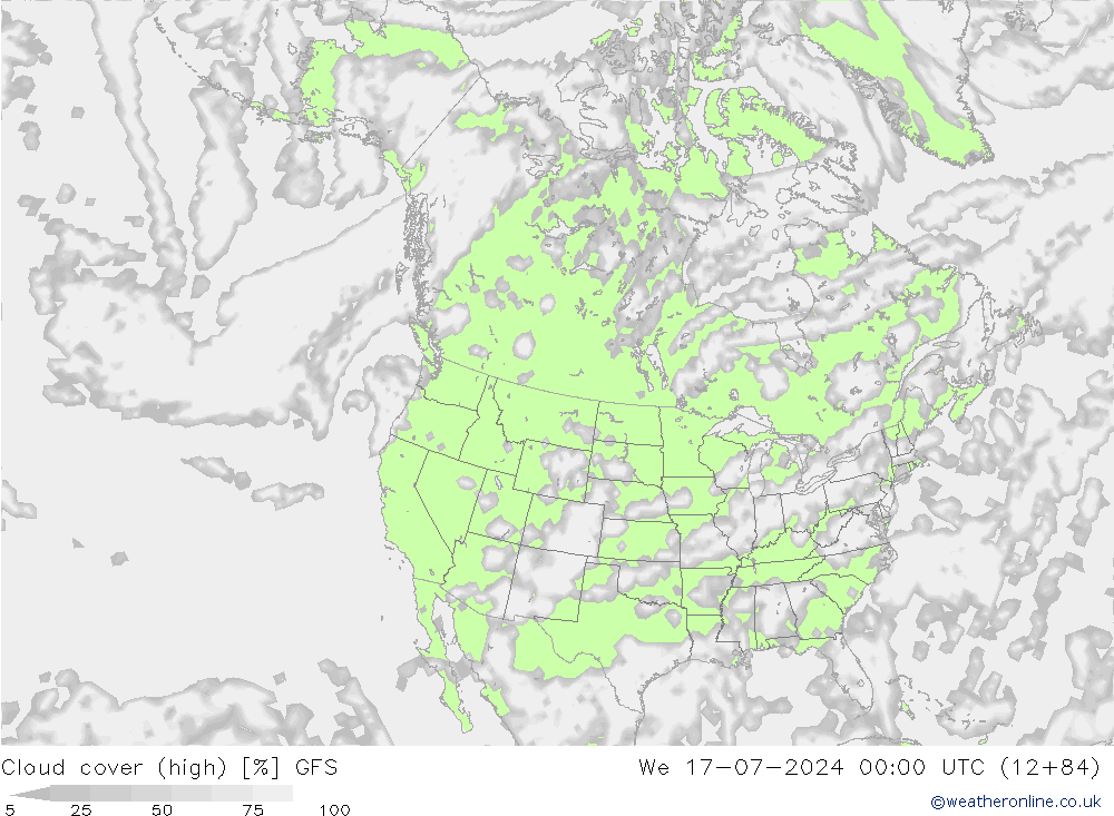 Bewolking (Hoog) GFS wo 17.07.2024 00 UTC