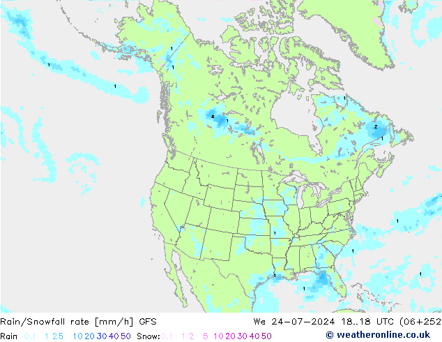 Regen/Sneeuwval GFS wo 24.07.2024 18 UTC
