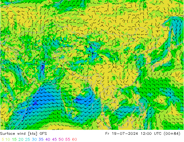 Wind 10 m GFS vr 19.07.2024 12 UTC
