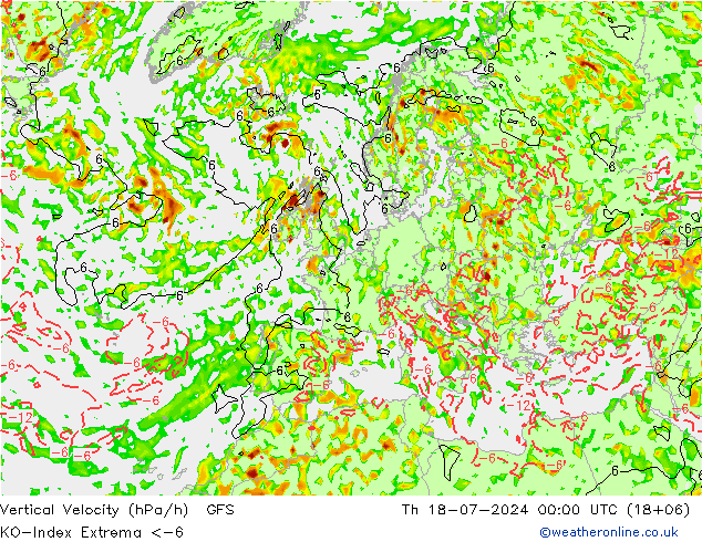 Convectie-Index GFS do 18.07.2024 00 UTC