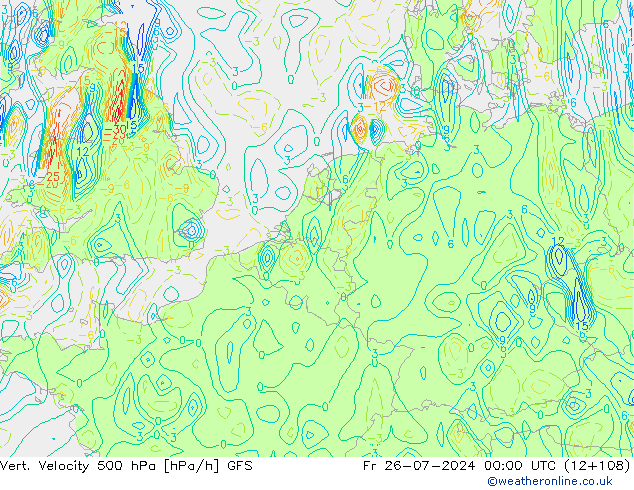 Vert. snelheid 500 hPa GFS vr 26.07.2024 00 UTC