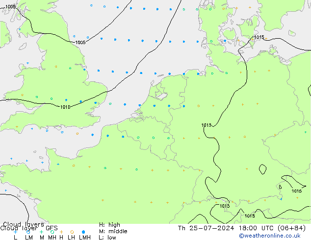 Wolkenlagen GFS do 25.07.2024 18 UTC
