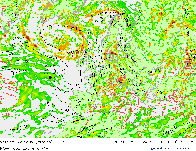Convectie-Index GFS do 01.08.2024 06 UTC