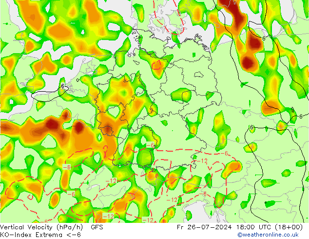 Convection-Index GFS Fr 26.07.2024 18 UTC