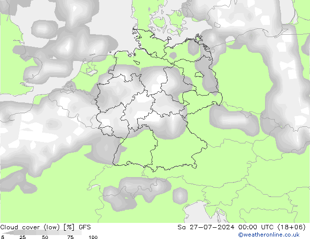 Cloud (high,middle,low) GFS Sa 27.07.2024 00 UTC