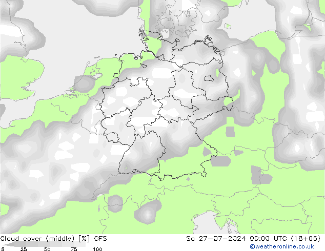 Cloud (high,middle,low) GFS Sa 27.07.2024 00 UTC