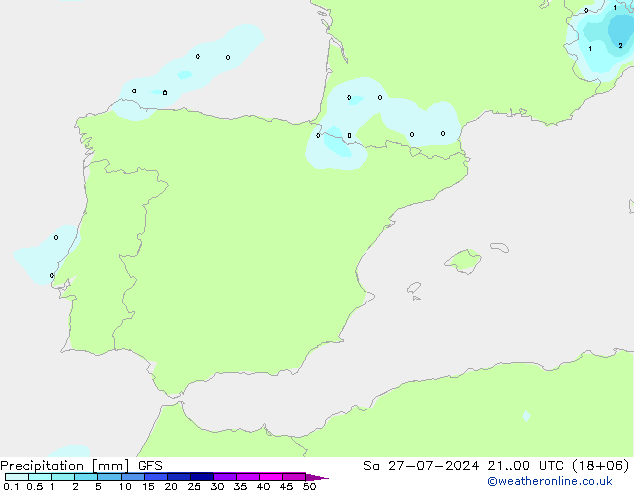 Precipitación GFS sáb 27.07.2024 00 UTC